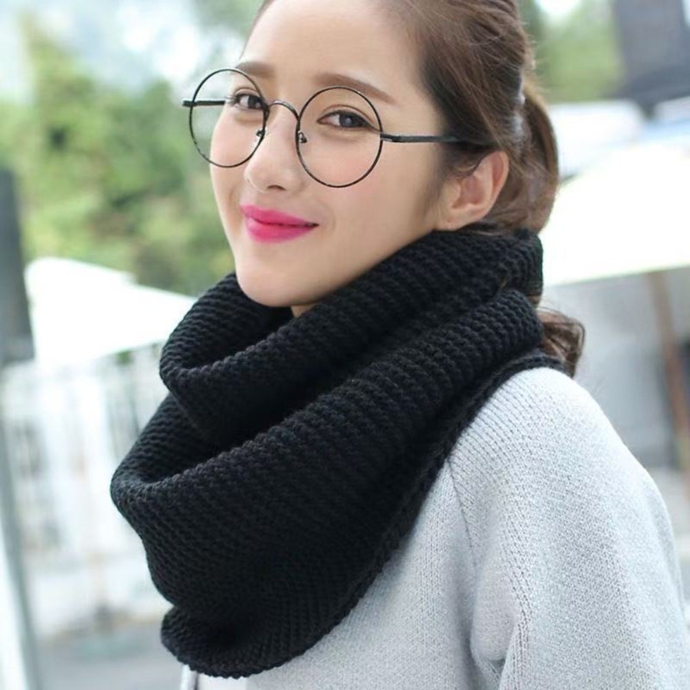 Infinity Scarf Knit - Sciarpa a Collo Alto a Tinta
