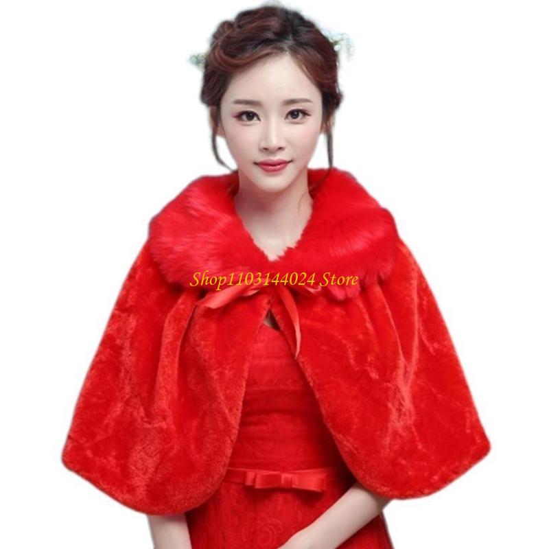 Stole Wedding Shawl - N5KE Donna Inverno Addensare Peluche Avvolgente