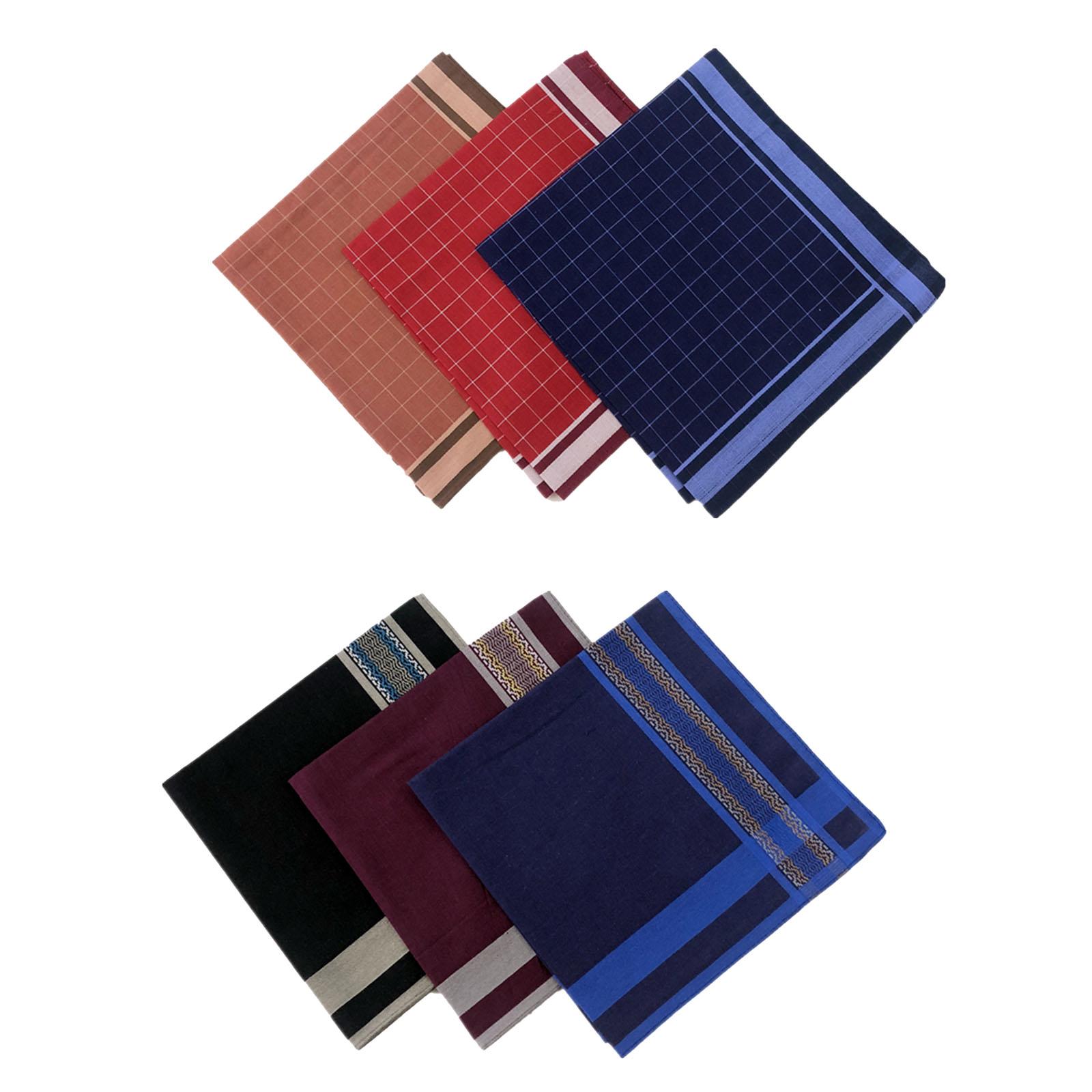 Handkerchief Cotton Men - 6 Pezzi di Fazzoletti a Quadri