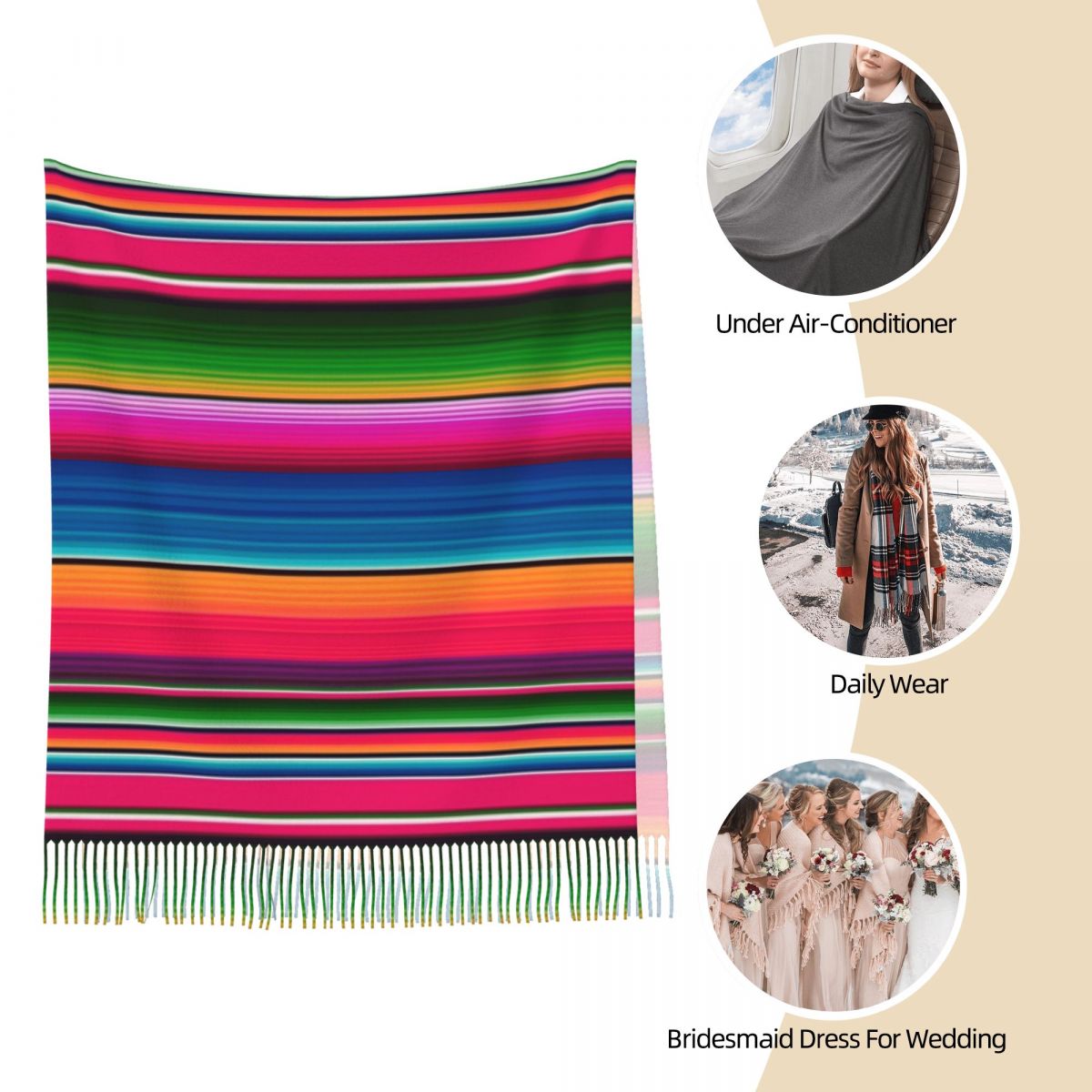 Coperta messicana a righe Fies - Woven Scarf Blanket recensione e prezzo